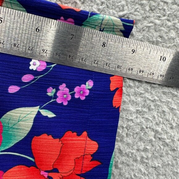 Victorias Secret Womens‎ Pajama Top Small Blue Floral Button Front Gold Label - Picture 9 of 9